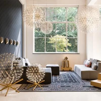 Modern Home Fashion Nice Gift Decorative Star Burst Stainless Steel Ball LED Table Lamp and LED Pendant Light for Bedroom