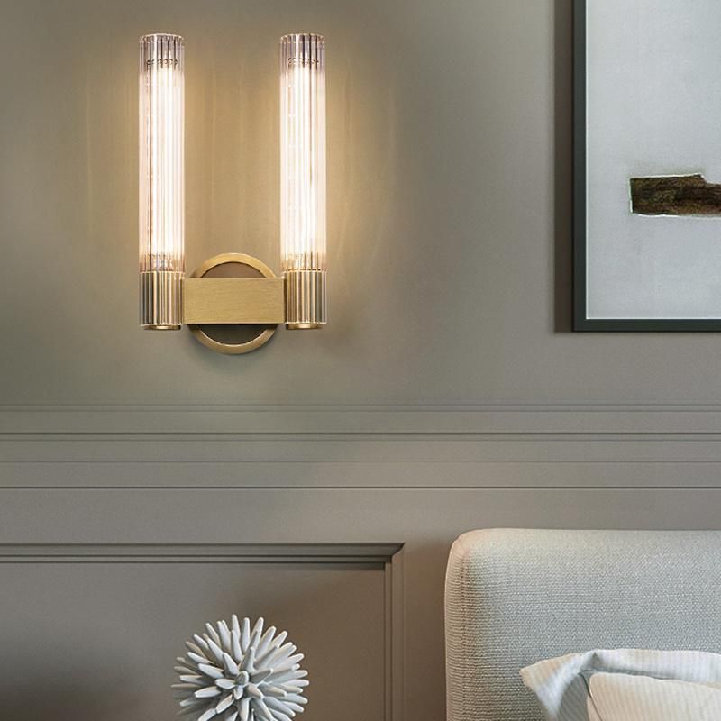 Copper Luxury Living Room Background Wall Bedroom Wall Lamp Hotel Double Headed Light