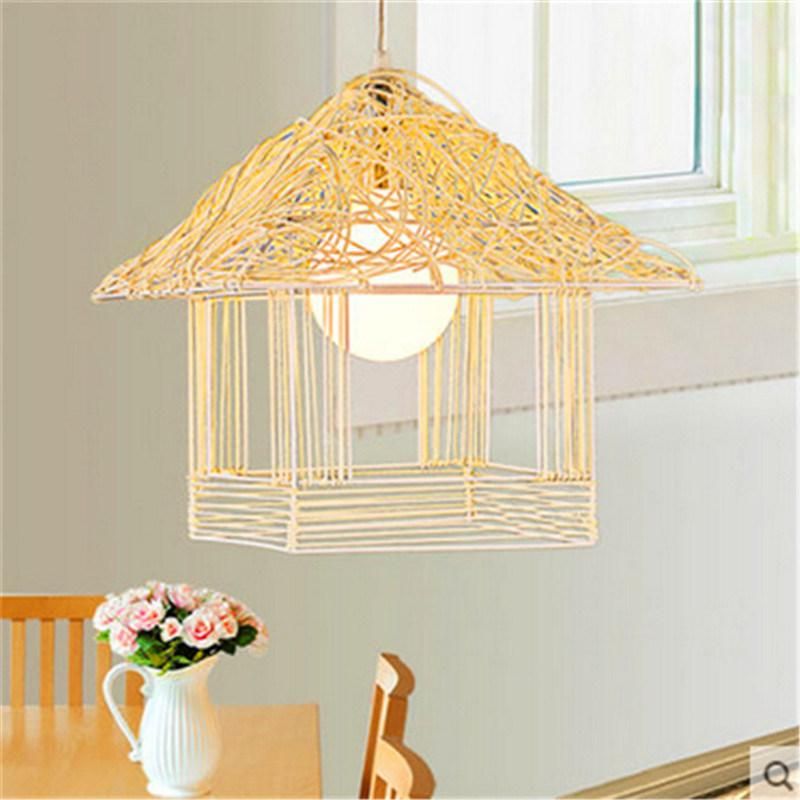 Nordic Style Cage Cane Pendant Lights for Kitchen Dining Room Bedroom Lighting (WH-WP-07)