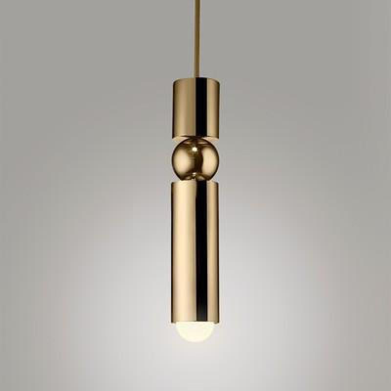 Nordic Simple Gold Pendant Light Loft Single Long Wire Light Head Bedside Kitchen Drop LED Pendant Light (WH-AP-253)