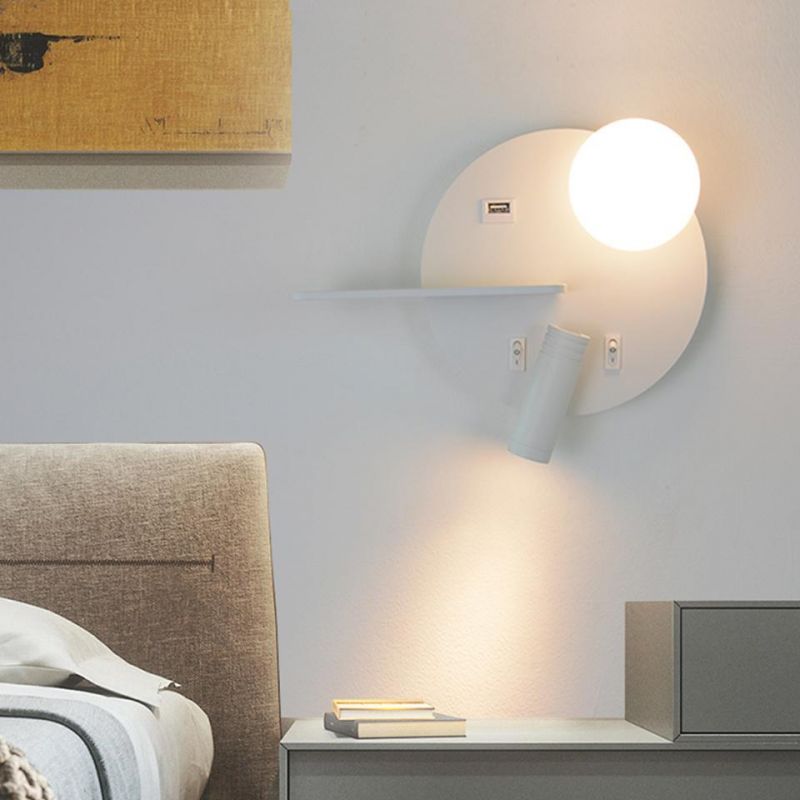 LED Wall Light with Switch USB LED Reading Wall Mounted Bedside Reading Lights (WH-OR-120)