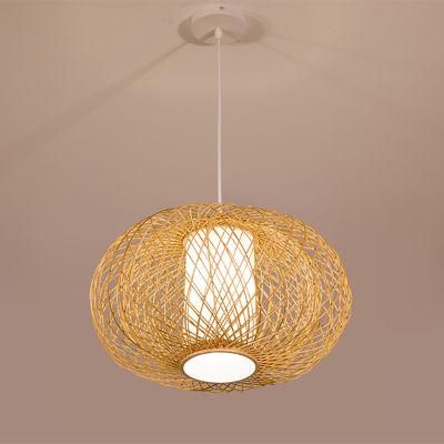 Rattan Chandelier Dining Room Lamps Bedroom Pendant Woven Lamps