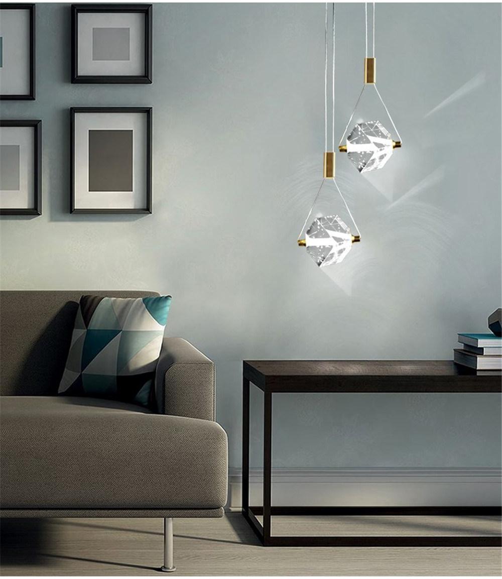 Modern Crystal LED Stairs Small Hanglamp Pendant Lights for Living Room Home Bendroom Dining Room