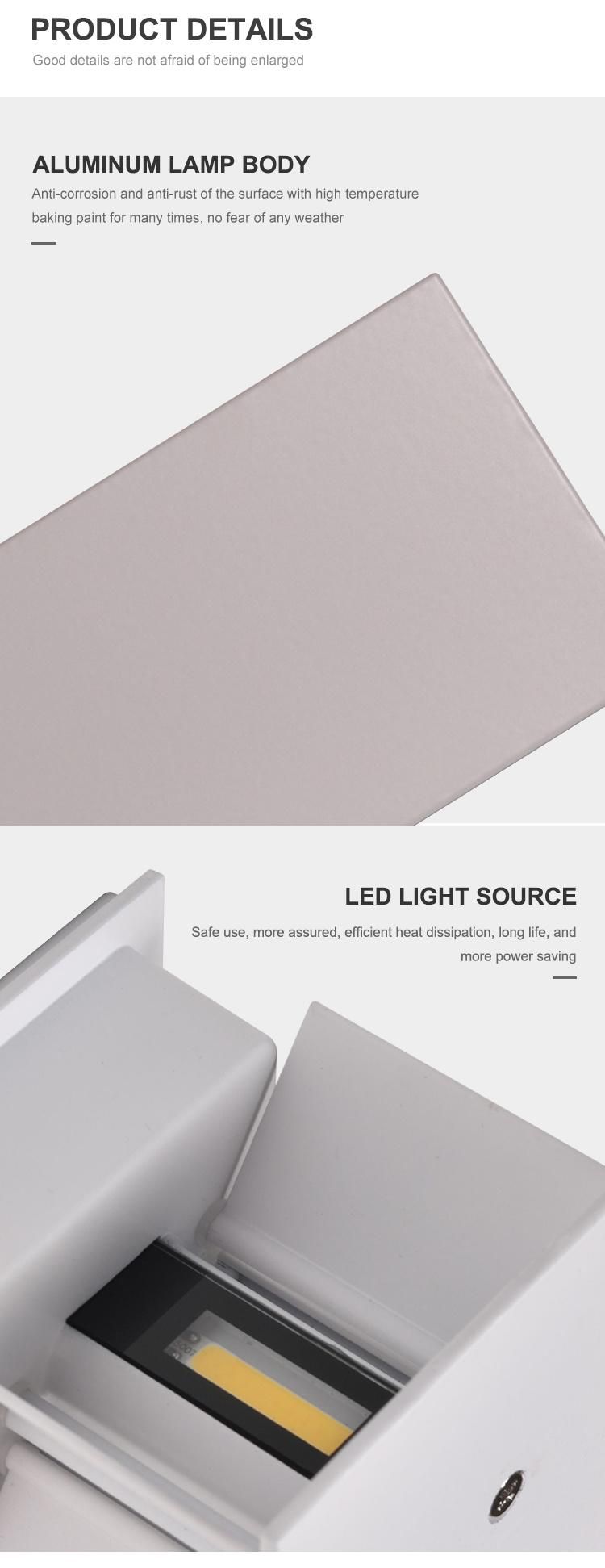 2022 Minimalism Home Decor Hotel Warm Color Aluminum Square 6watt LED Wall Sconce