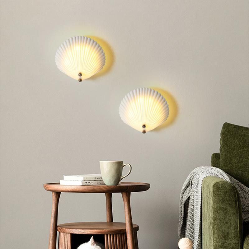 Colored Shell Shape Wall Lamp Children Bedroom Lamp Nightstand Lamp LED