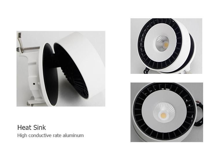 Adjustable 12W 1326lm 3000K 25deg 40deg Round LED Recessed Sport Light Downlight