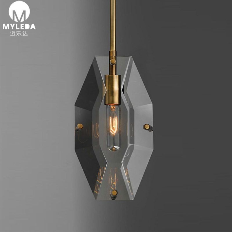 Modern Hotel Lobby Chandelier Crystal Glass Pendant Light
