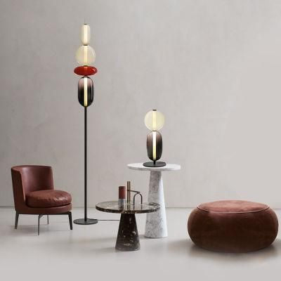 Postmodern Simple Stained Glass Living Room Bedroom Table Light Floor Lamp