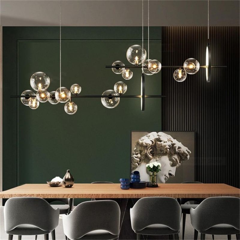 Nordic Creative Restaurant Chandelier Modern Simple Bar Front Desk Italian Designer Dining Room Glass Decorative Chandelier