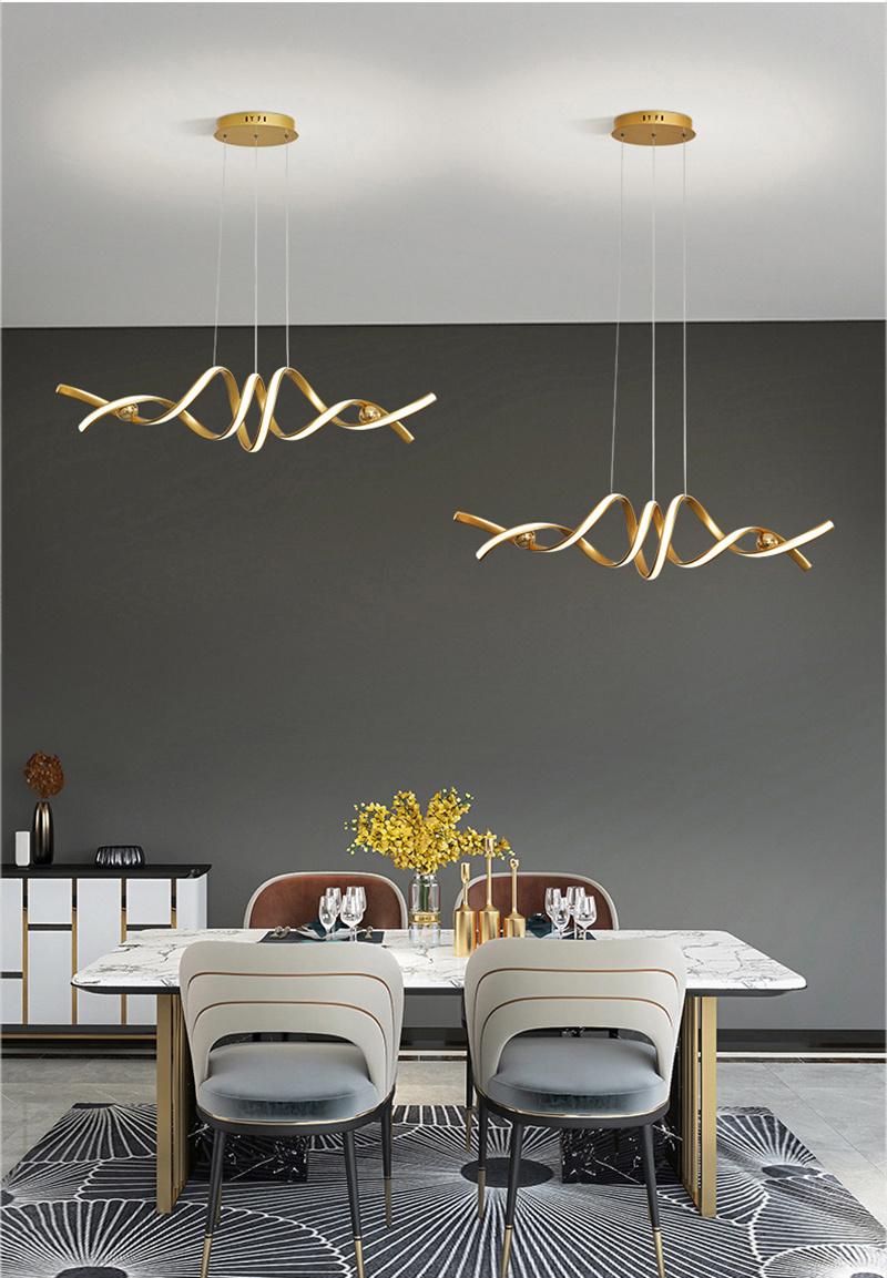 Modern LED Chandelier Lamp for Kitchen Dining Room Minimalist Design Home Decor Creative Restaurant Light Fixture