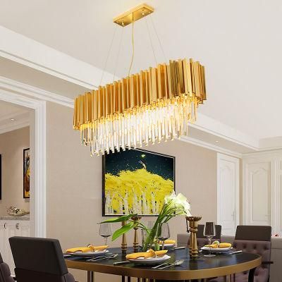Hotel Wedding Customized Square Modern Clear Crystal Staircase Chandelier Pendant Light