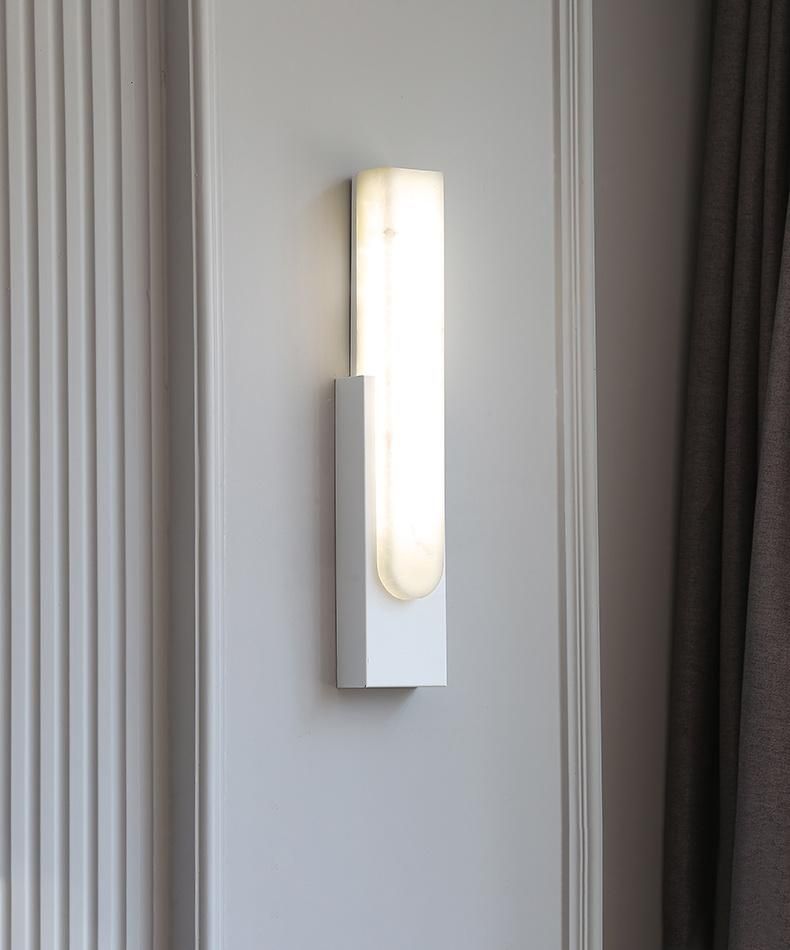 Hotel Villa Gate Pillar Outdoor Water Proof Stainless Steel Imitate Marble Lampshade Wall Lamps