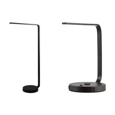 Modern Desk Lamp and Floor Lamp Decorative Hotel Portable Bedroom Reading Lamps with USB &amp; Outlet Black Lamp