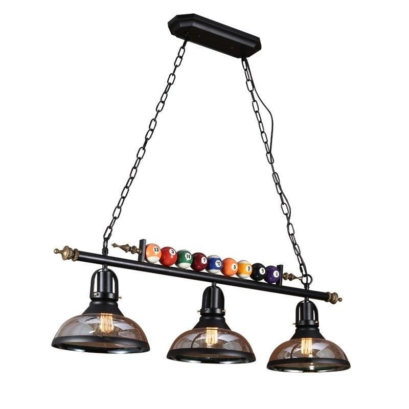 Vintage 3 Lights Light Metal Pendant Lamp with Glass Shade for Special Billiard Antique Pendant Light (WH-VP-86)