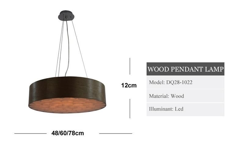 Modern Style Indoor Decor Luxury Wooden Ceiling Light Kitchen Dining Room Veneer Pendant Lamp