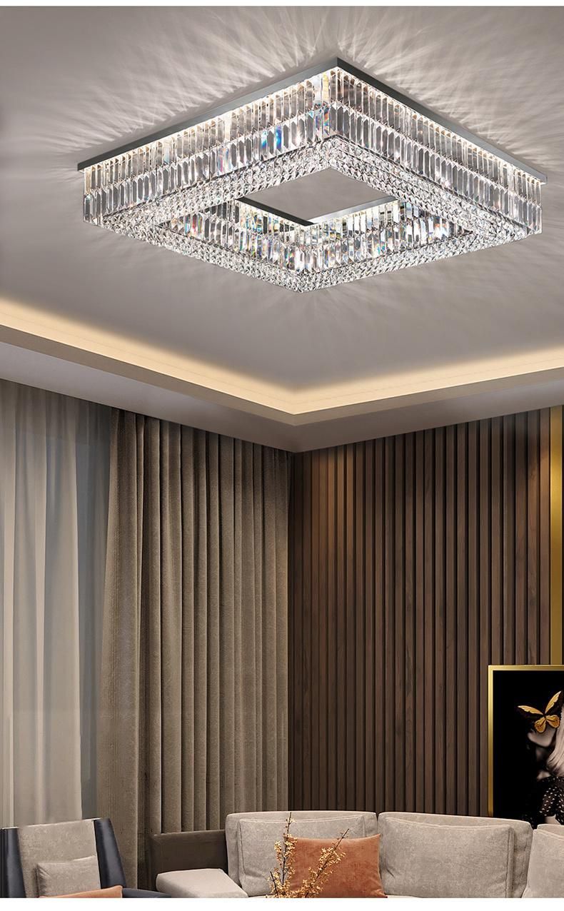 Modern Living Room Foyer Sitting Room Chandeliers Round Chrome Sliver Ceiling Lights (WH-CA-57)