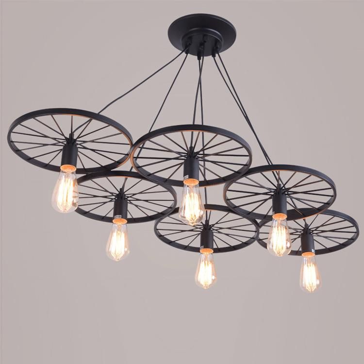 Modern Retro Dining Room Bedroom Decorative Black Shade Black Pendant Lamp Chandelier Light