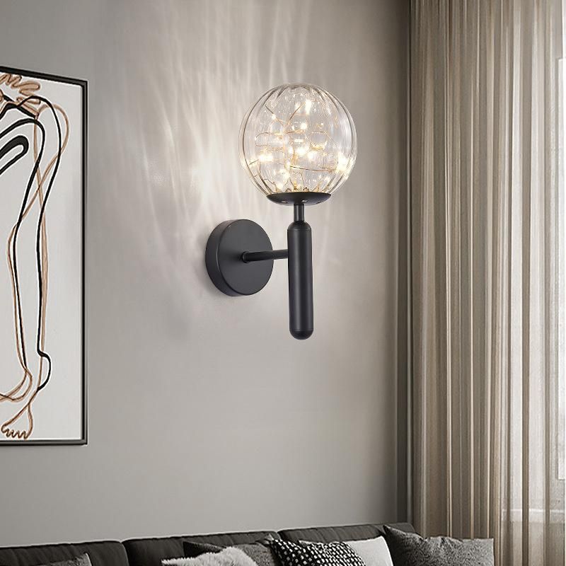 Modern Decorative Full Star Wall Lamp Black Gold for Children Bedroom Living Room Wall Mounted LED Light (WH-OR-116)