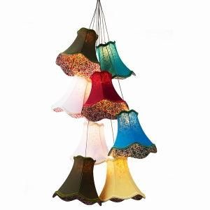 Clusters of Hanging Lamps 8 Heads Fabric Chandelier Pendant Lamp/Colourful Cloth Chandelier Pendant Lamp/Fabric Lamp Shades