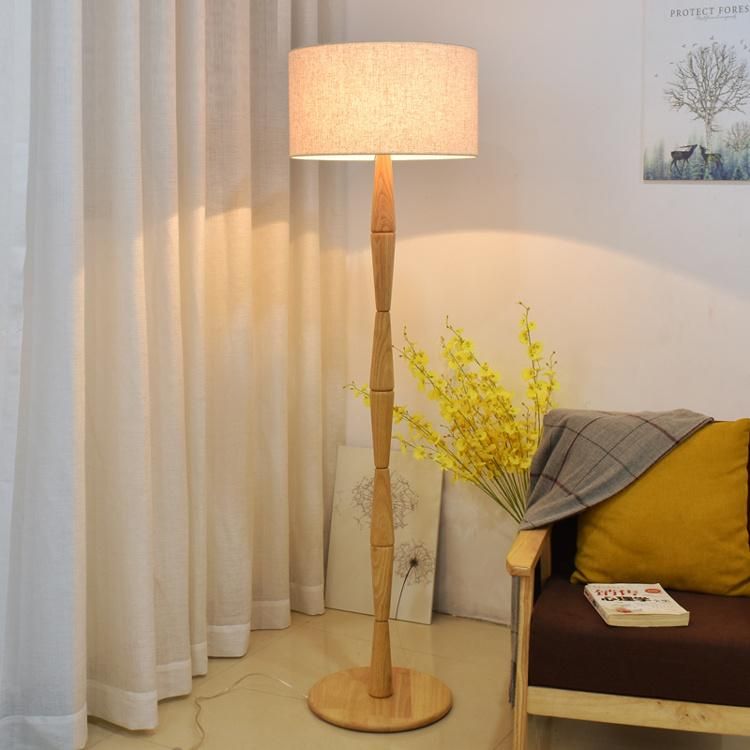 Modern Wooden Column Floor Standing Lamp for Living Room