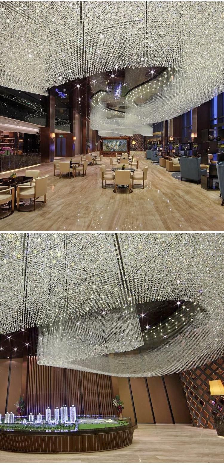 Modern Style Luxury Hotel Lobby Banquet Hall Villa Glass Custom Ceiling Chandelier Light