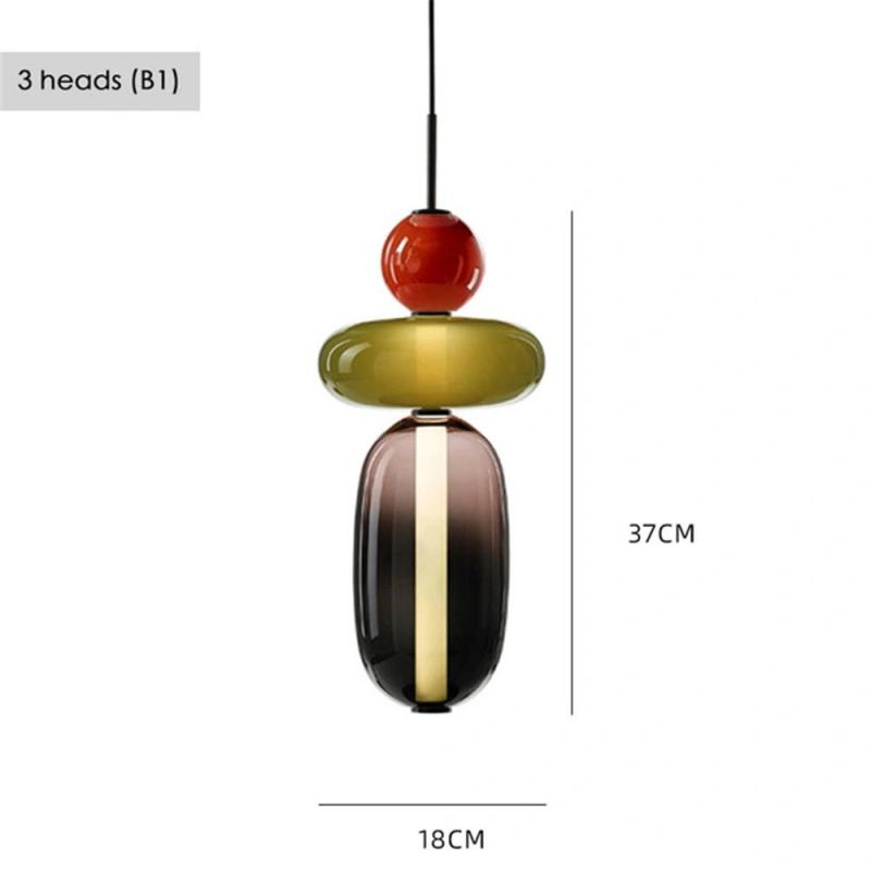 Glass Ball LED Pendant Lamp Bedside Bar Cafe Hanging Lights Candy Cartoon Home Decor Pendant Lights