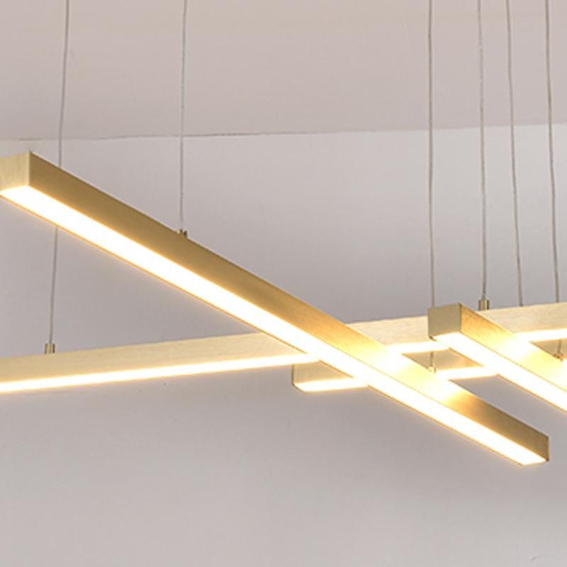 Modern Light Luxury Linear Chandelier Living Room Dining Room Bedroom Lighting Pendant Lamp