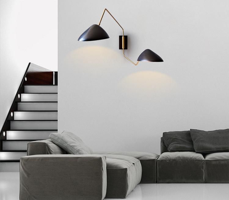 Nordic Creative Hardware Living Room Wall Lamp Art Bed Head Bedroom Study Designer Model Room Wall Lamp