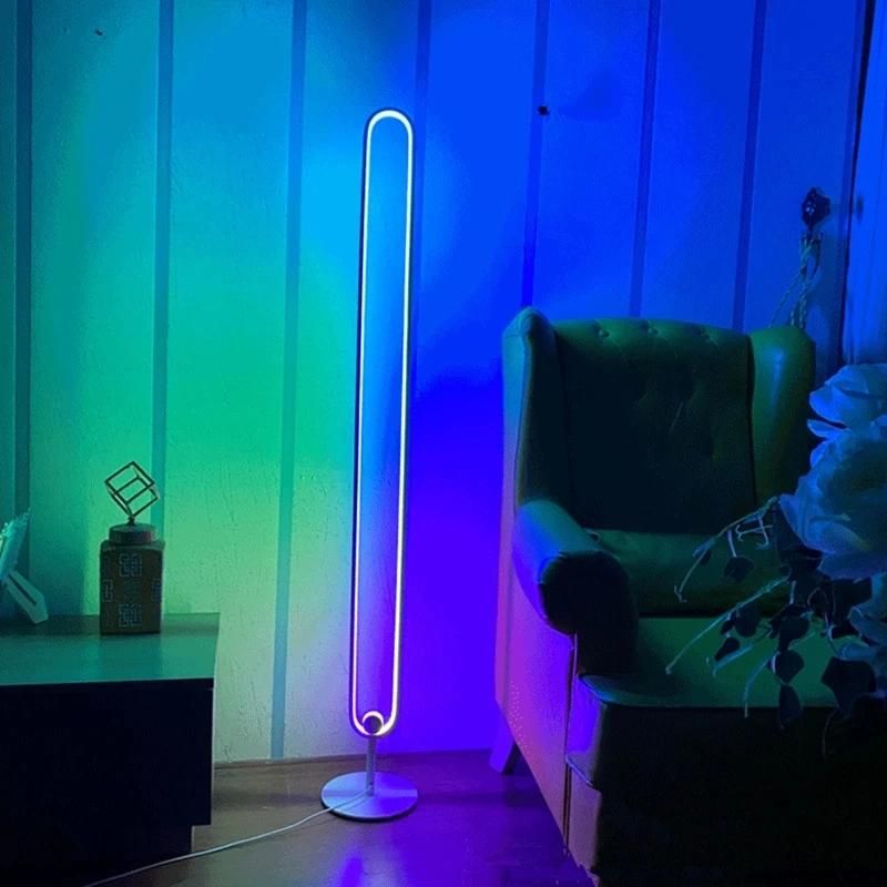 Modern RGB Remote Minimalist LED Floor Lamps Colorful Standing Lamps for Living Room Decor Indoor Bedroom Lamps