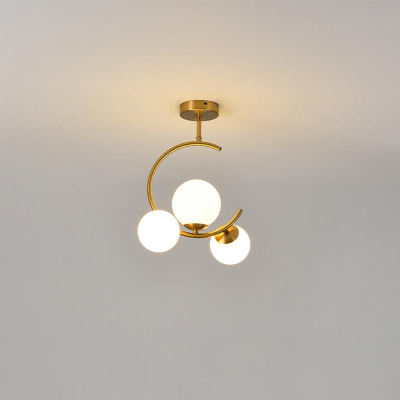 Golden Transparent Lampshade Chandelier Pendant Lamp Ceiling Lamp Living Room Lamp
