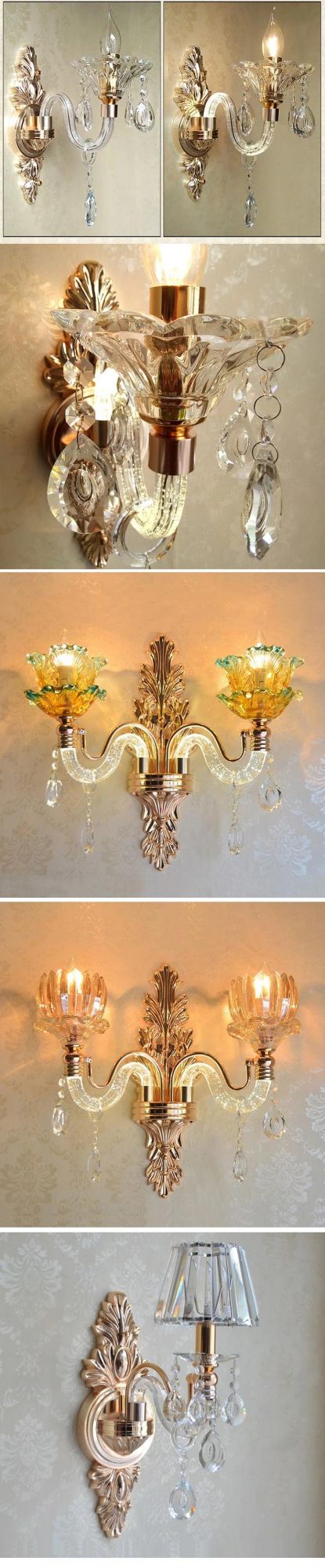 Indoor Crystal Modern 2 Lights Wall Sconces Wall Lamps Metal Cn; Gua Fonyan Chrome E14 Glass+Crystal+Metal Wall Light