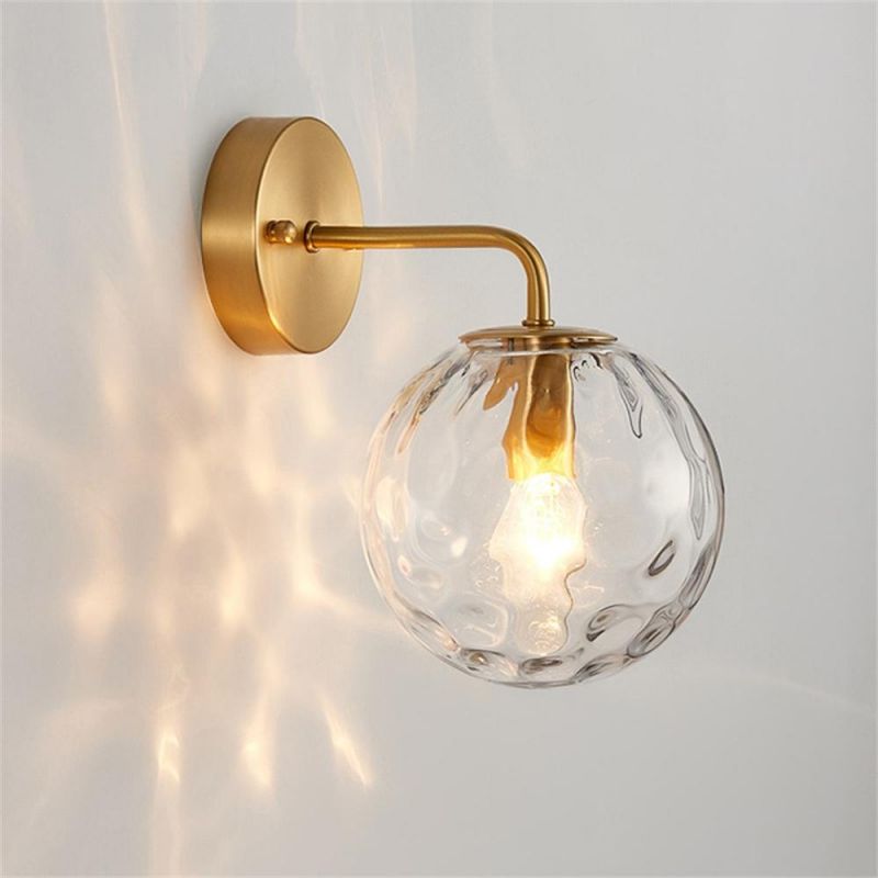 Nordic Brass Bedroom Bedside Wall Lamp Modern Creative Simple Bathroom Mirror Front Lamp Aisle All Copper Retro Lamps