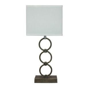 Three Metal Round Table Lamp with Parchment Shade