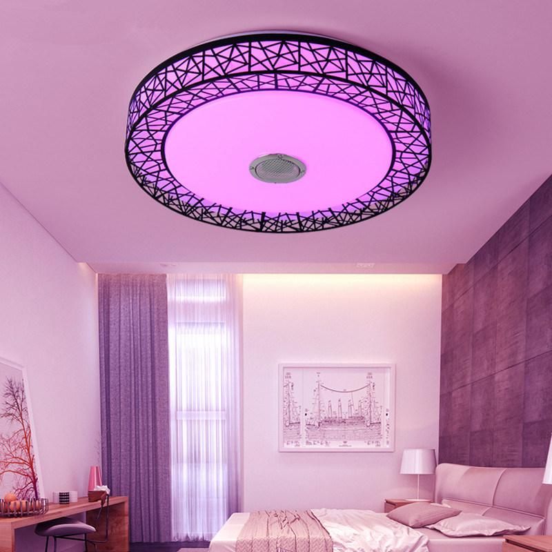 Dimmable Bluetooth Speaker Music Audio RGB Modern Home Lighting LED Ceiling Lights (WH-MA-41)
