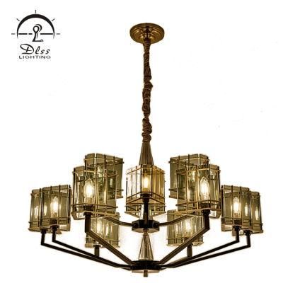 New Hotel Living Room Center Multilayer Glass Large Chandelier