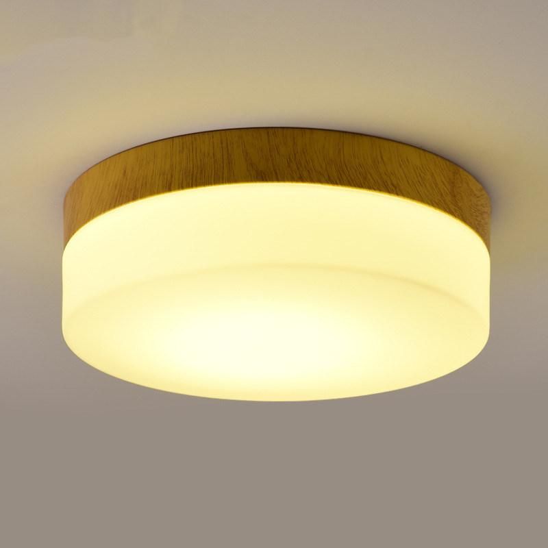 Wooden Round Ceiling Lights for Bedroom Iron Surface Mounted Rooms Lighting (WH-WA-28)