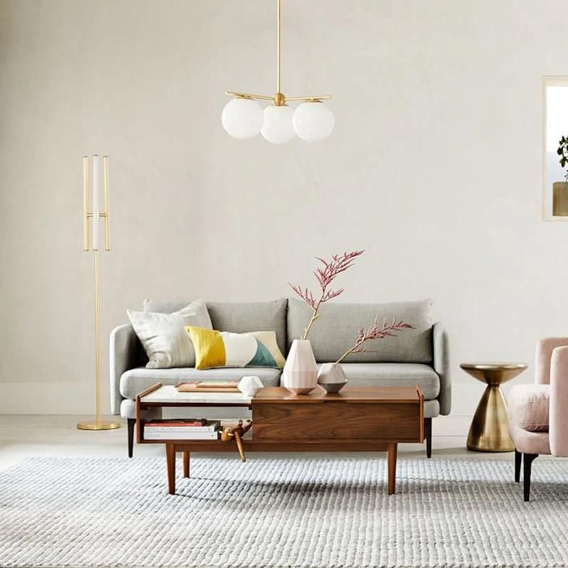 Gold Minimalist LED Floor Lamp Living Room Vertical Wrought Iron Lights Multi-Head Strip Design LED Lighting (WH-MFL-40)