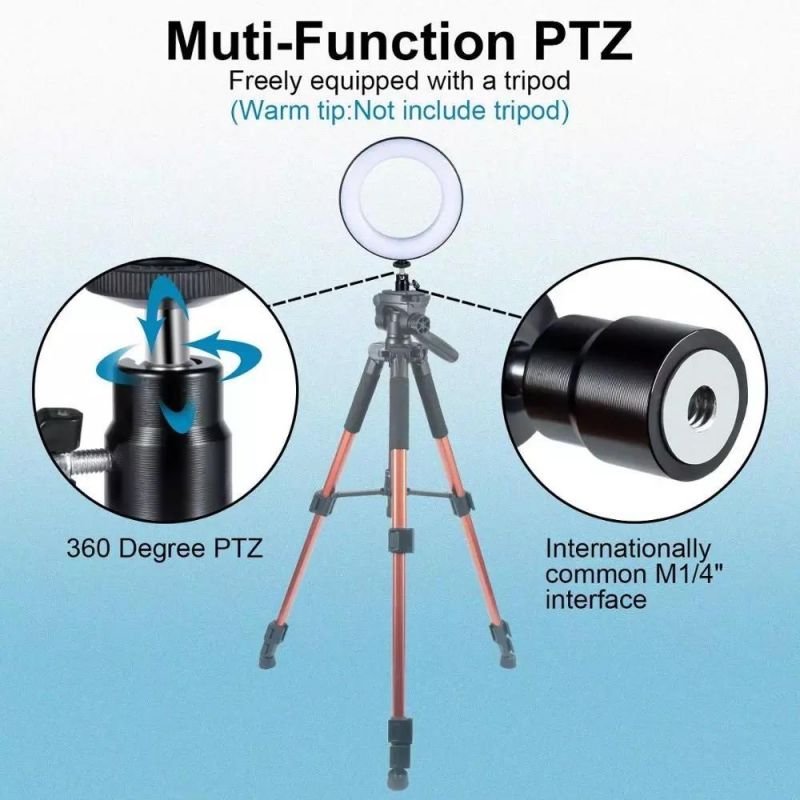 Beauty Selife Camera Studio Mobile Phone Photo Dimmable USB LED Circle Round Ring Lamp Tripod Stand Light