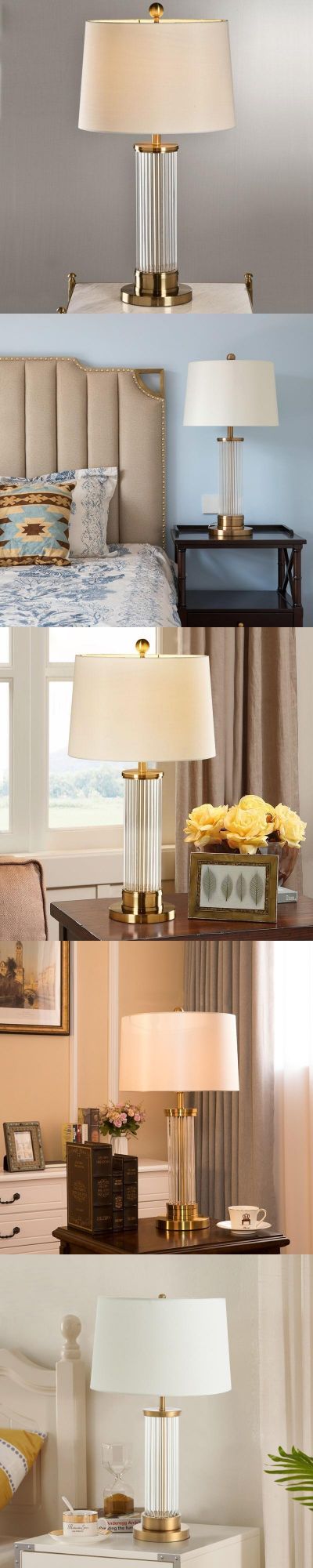 Modern Luxury LED Table Lamp Living Room Bedroom Study Table Lamp Crystal Table Lamp Copper Home Decoration Bedside Lamp