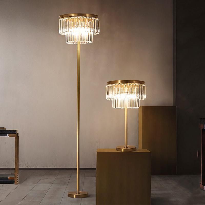Crystal Table Lamp Floor Lamp Light Luxury Modern Creative Lighting Living Room Bedroom Gold Floor Lamp (WH-MFL-80)