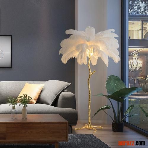 LED Feather Lucas Palm Floor Tree Lamp