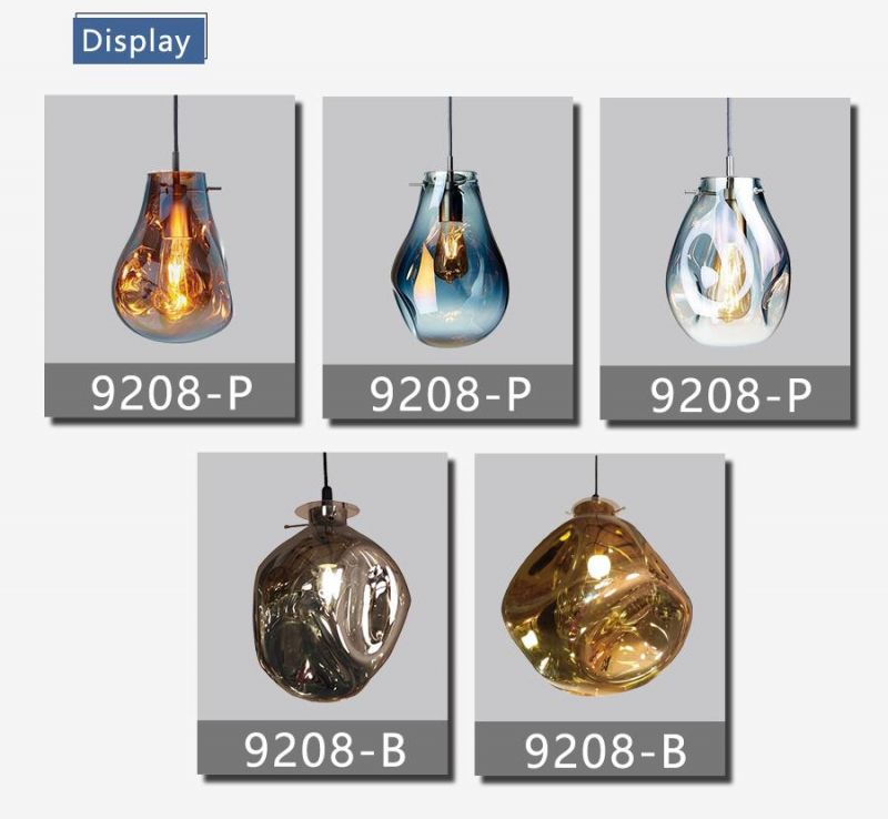 9208 Amber Glass Goure E27 Glass Single Wholesale Pendant Lights