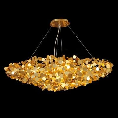 2022 Golden Luxury Chandelier Bird&prime;s Nest Chandelier for Family Restaurant Shop Window