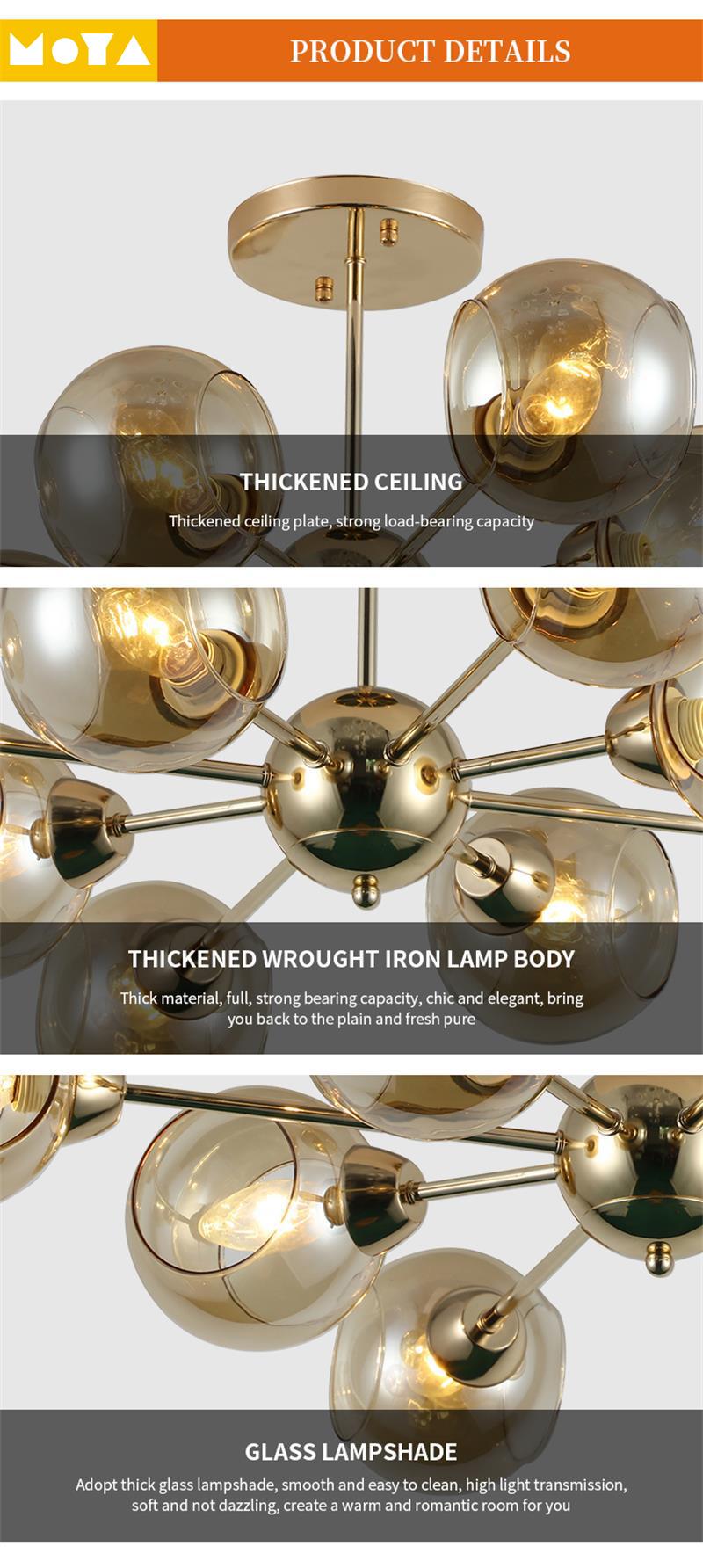 High Brightness Globe Lampshade Luxury Lighting Indoor Ceiling Light