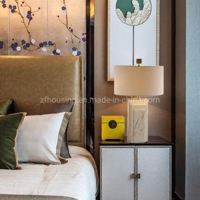 Morden Popular LED Luxury Marble Bottom Table Lamp with Cloth Lampshade Zf-Cl-016