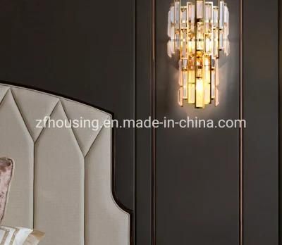 Newest Design Golden Finishing Metal Glass Crystal Wall Lamp for Home Lighting, Hotel Decoration