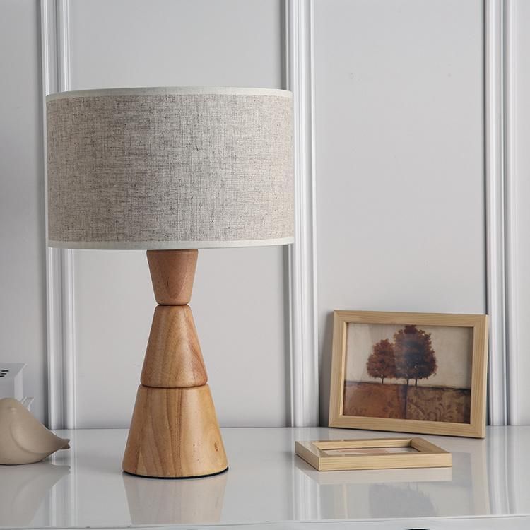 Wood Body and Fabric Shade Table Lamp Simple Floor Lamp