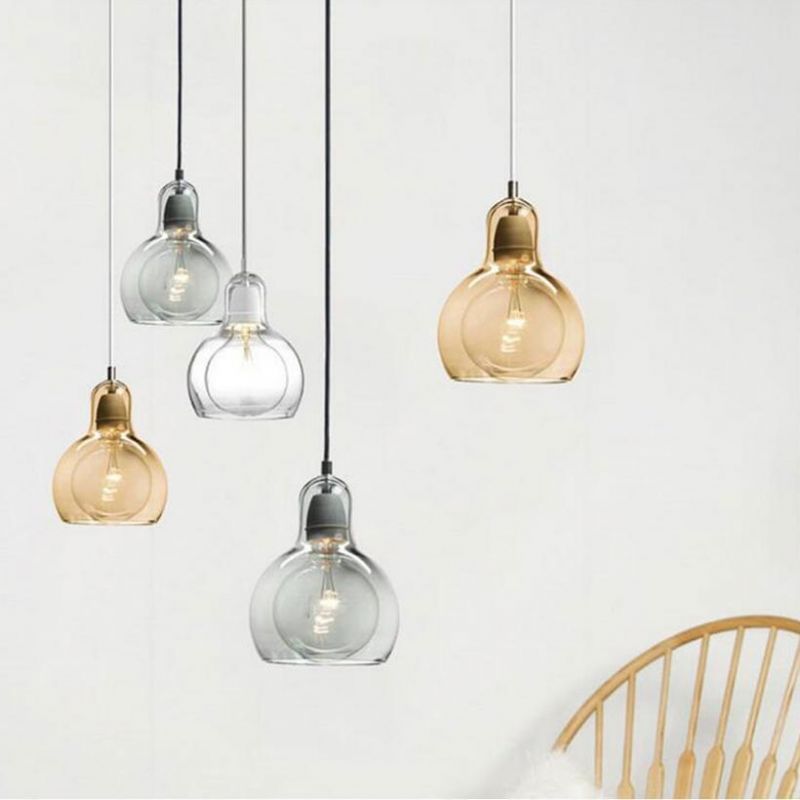 Simple Pendant Light Decorative Home Kitchen Huldaru Contemporary Sophisticated Smoked Glass Pendant (WH-AP-360)