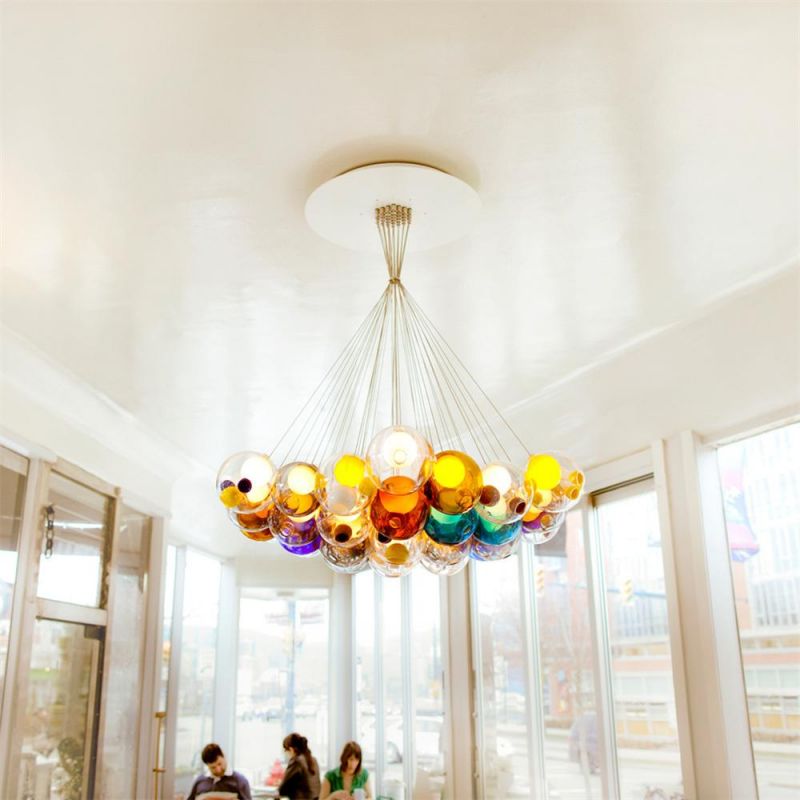 2022 Nordic Style Glass Lamp Designer Lights for Ceiling Adjustable Shape Chandelier