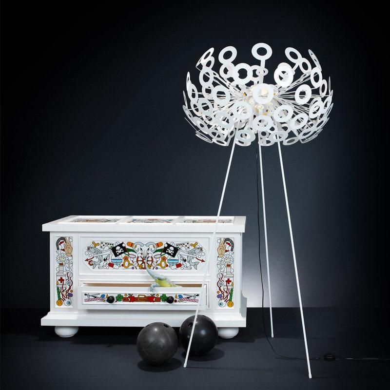 Modern Personality Floor Lights White Living Room Bedroom Study Dandelion Floor Lamp (WH-MFL-155)